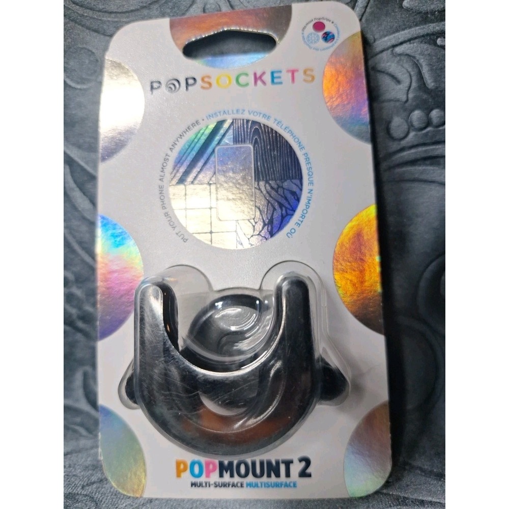 PopSockets PopMount 2: Multi-Surface Mount Grip - Black